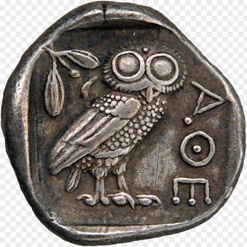 Silver Coins Athens Ancient Greece Tetradrachm Owl Of Athena Museum PNG