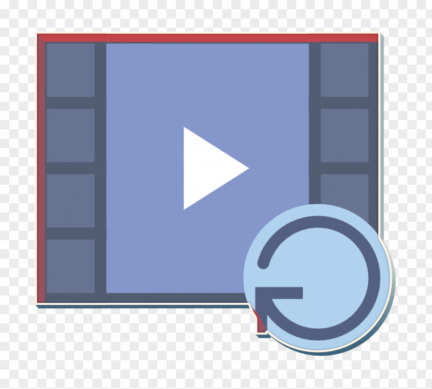 Electric Blue Rectangle Interaction Assets Icon Multimedia Video Player PNG