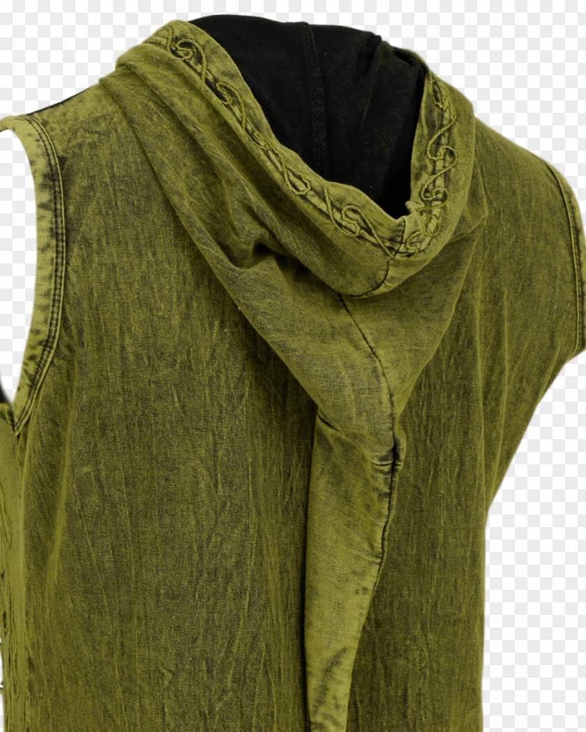 Green Dress Khaki Sleeve Neck PNG
