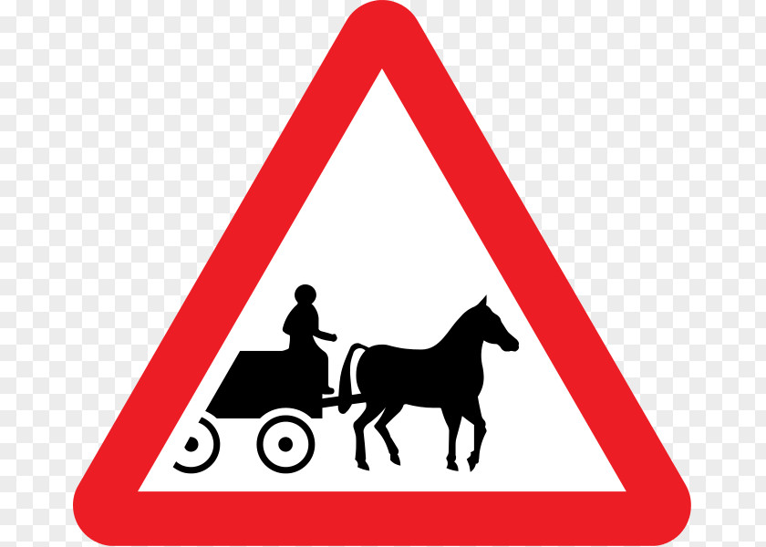 Horse-drawn Car Vehicle Traffic Sign Warning PNG
