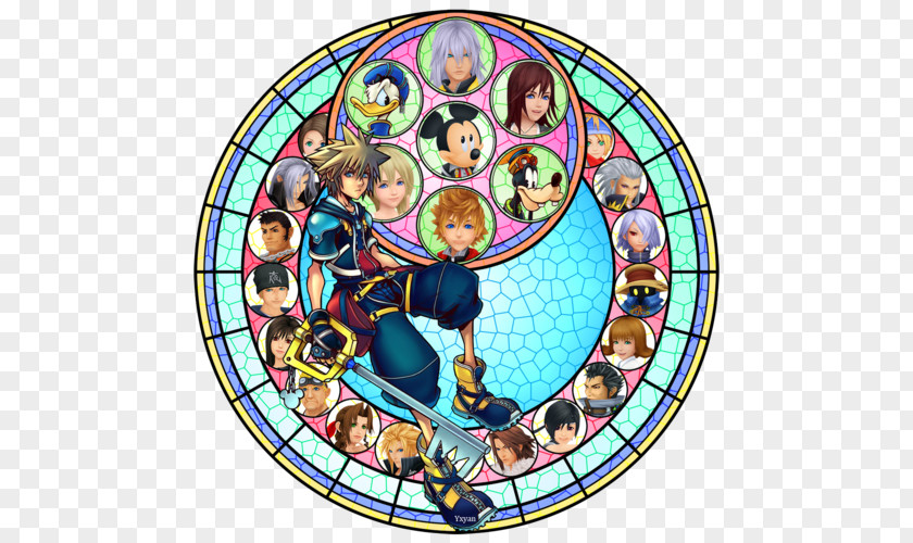 Kingdom Hearts II 3D: Dream Drop Distance Video Game Stained Glass PNG