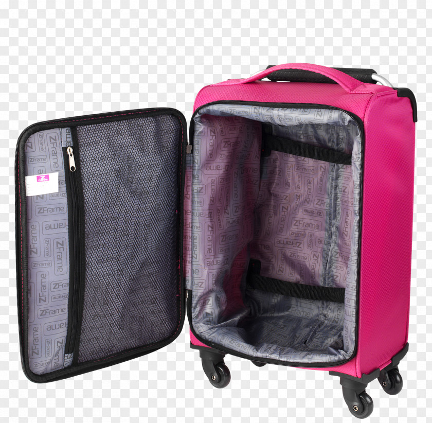 Fuchsia Frame Baggage Hand Luggage Suitcase PNG