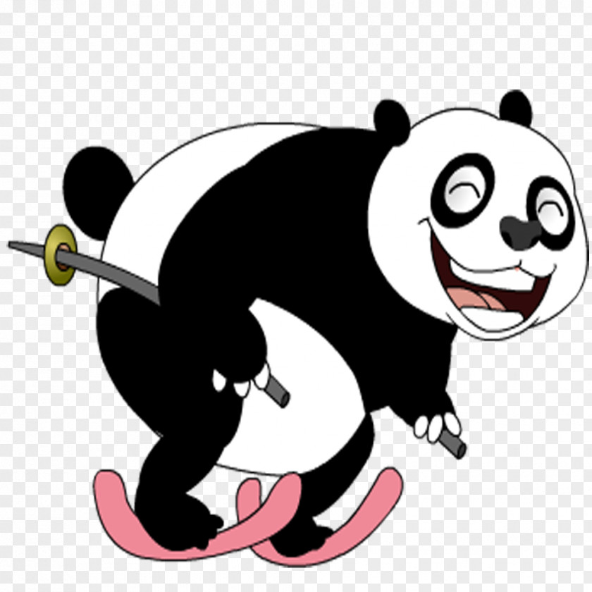 Gong Xi Fa Cai 2018 Ski Panda Bear Alpine Skiing Giant PNG