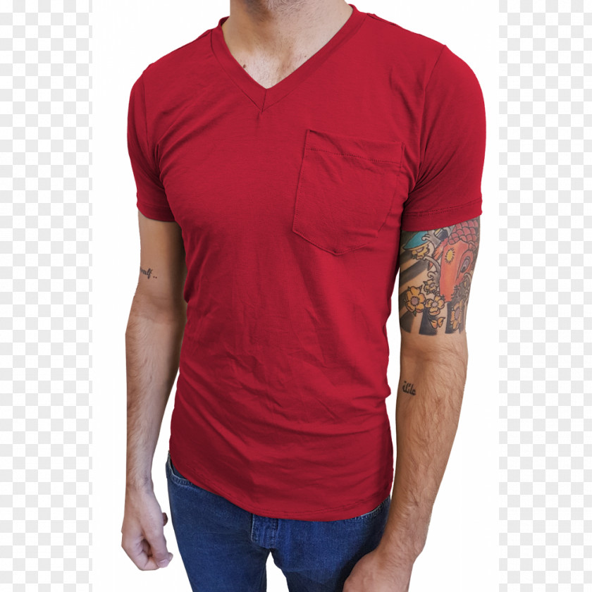 T-shirt Maroon Neck PNG