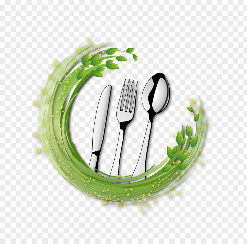 Vector Garland Around The Western Tableware Vegetarian Cuisine Menu Cutlery PNG