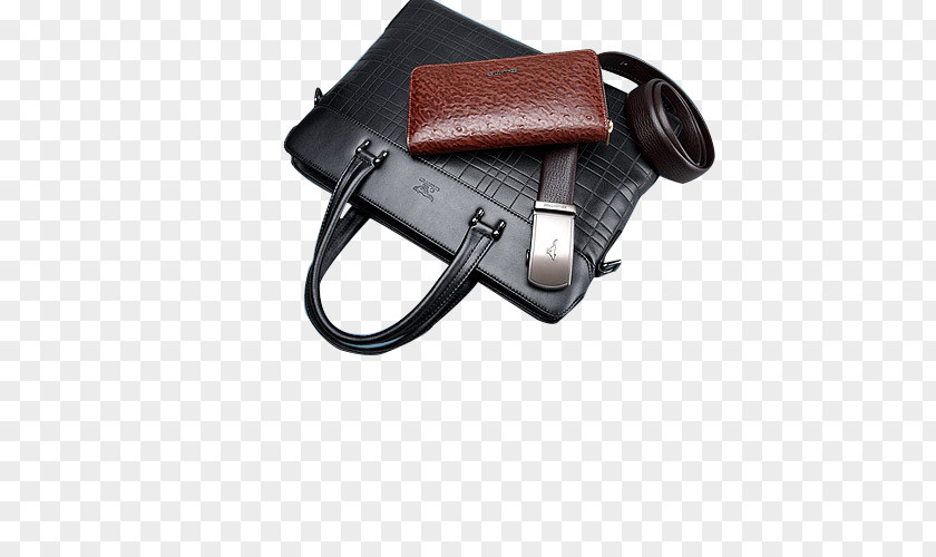 Black Bag With Purse Handbag PNG