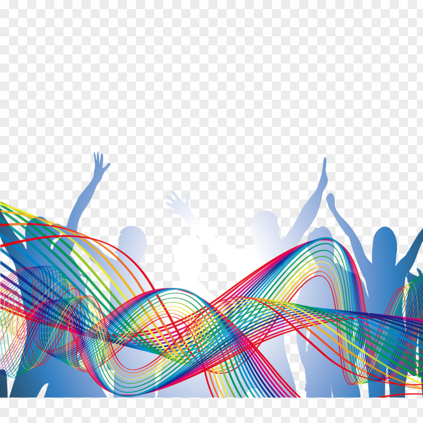 Color Curve And Silhouette Figures Line Graphic Design PNG