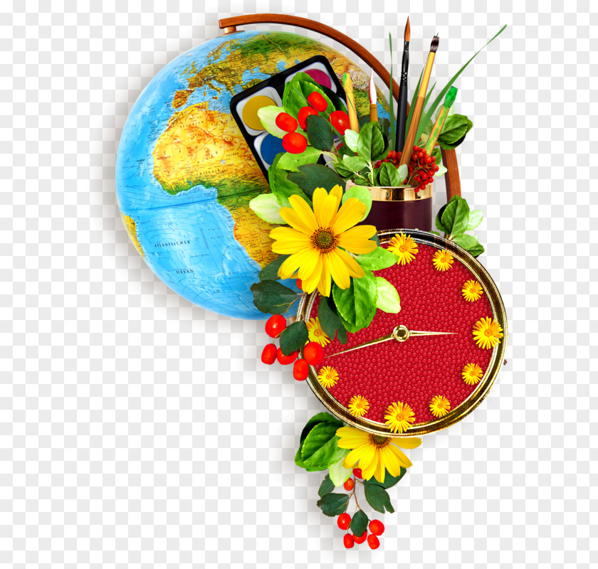 Globe Flower Decoration Brush Pot Icon PNG