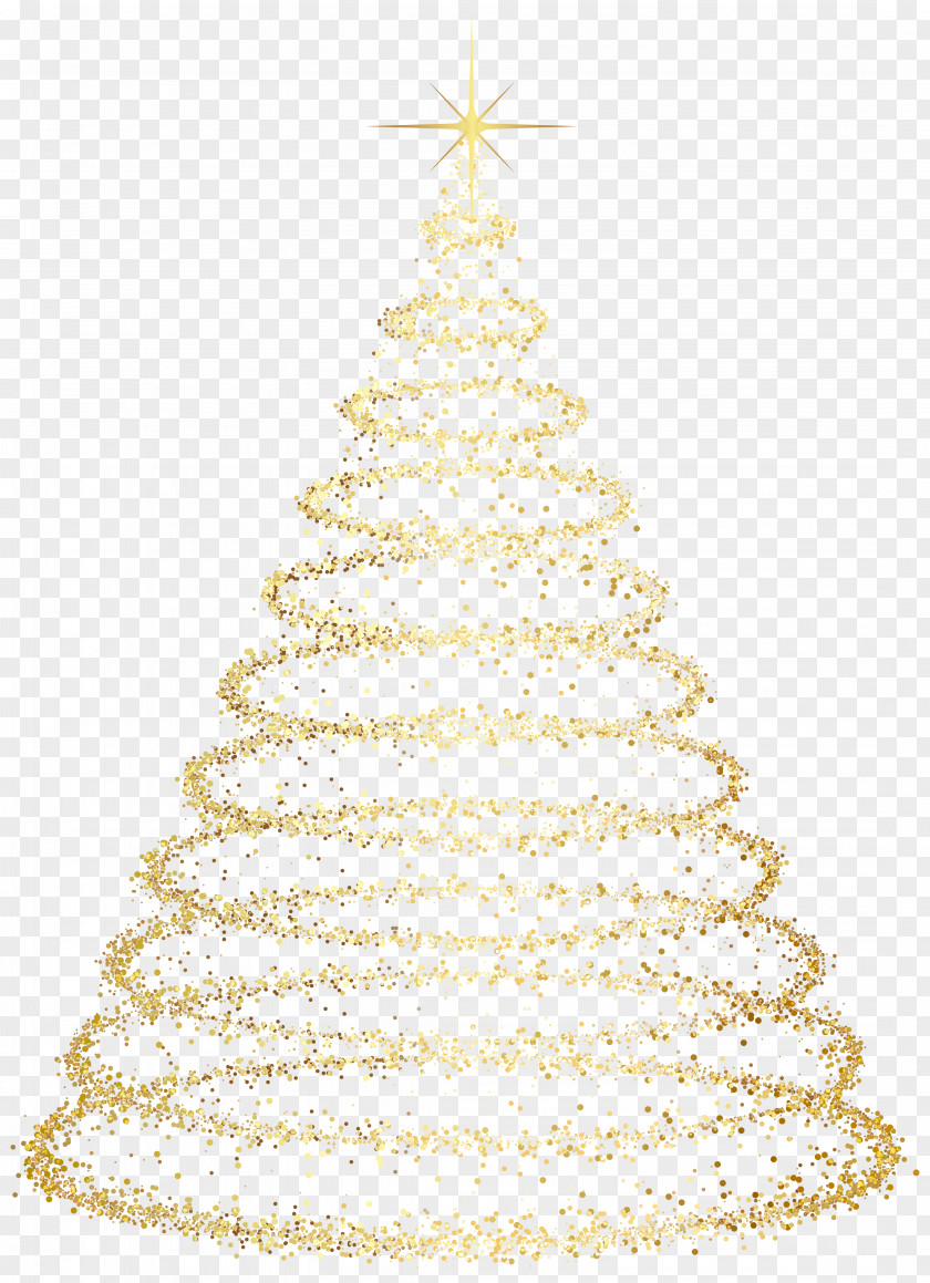 Gold Deco Christmas Tree Transparent Clip Art Image Ornament PNG