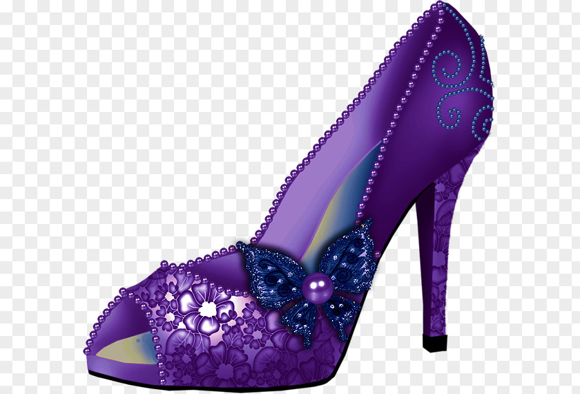 Purple High Heels Shoe High-heeled Footwear Handbag Clip Art PNG