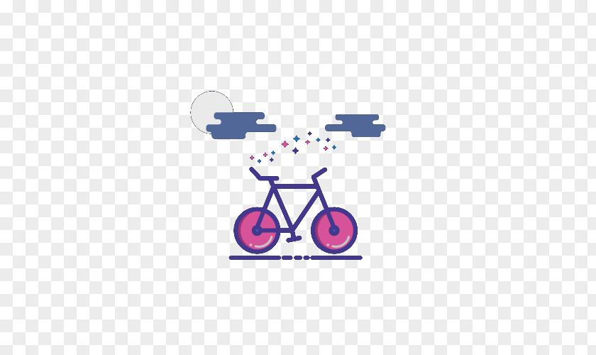Simple Purple Bike Blue Logo Painting PNG
