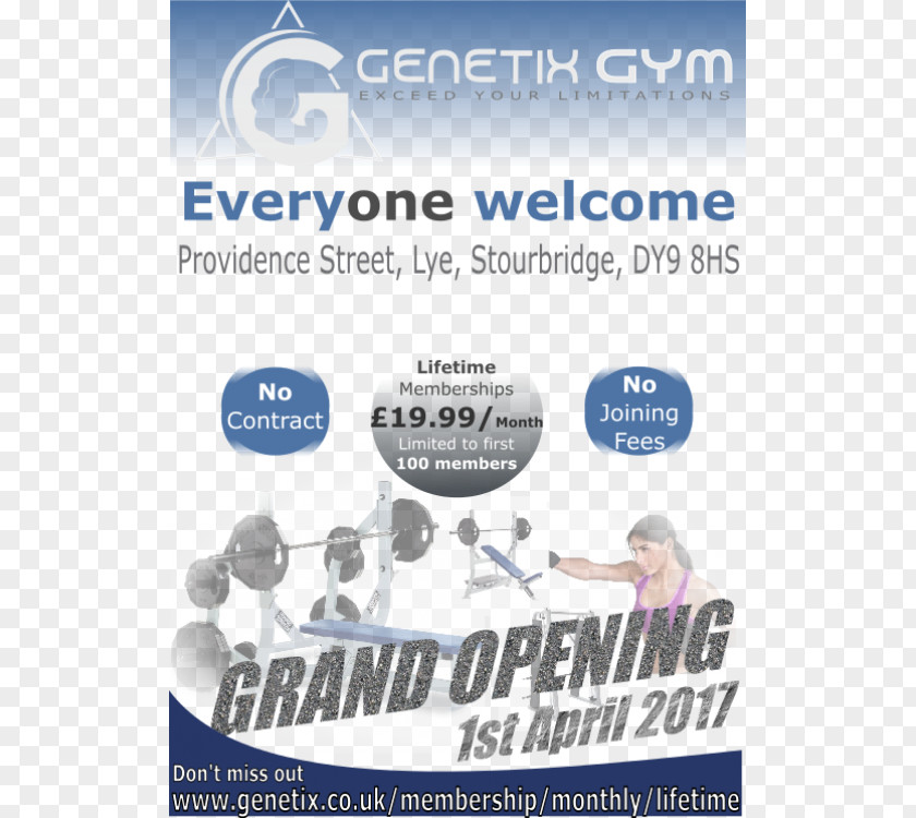 Fitness Flyers Genetix Gym Stourbridge, Lye DY9 8HS Centre Bodybuilding Strength Training PNG