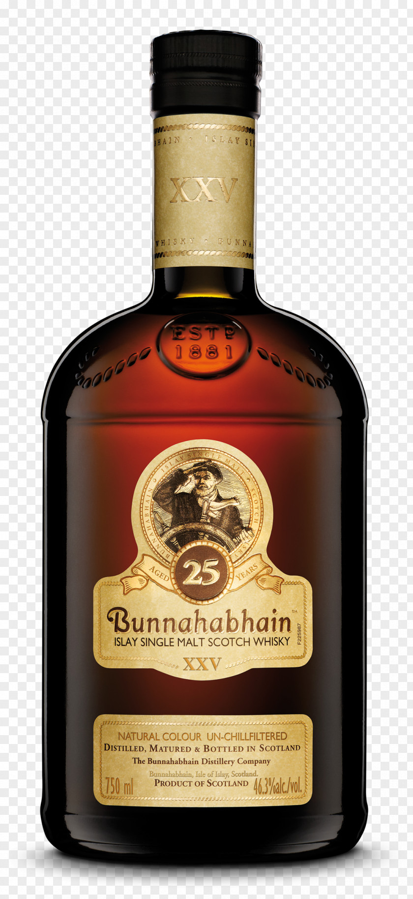 Single Malt Whisky Scotch Whiskey Bunnahabhain 25 Year Old PNG
