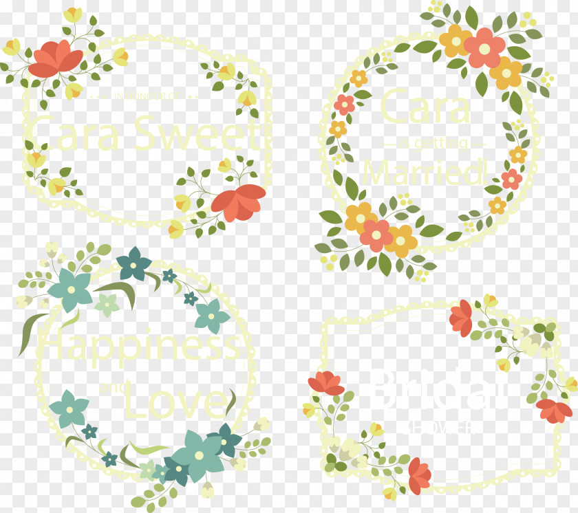 Vector Hand-painted Flower Label Euclidean Logo PNG
