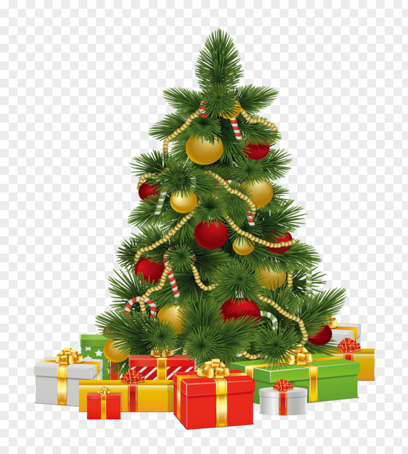 Christmas Tree With Gifts Gift Illustration PNG