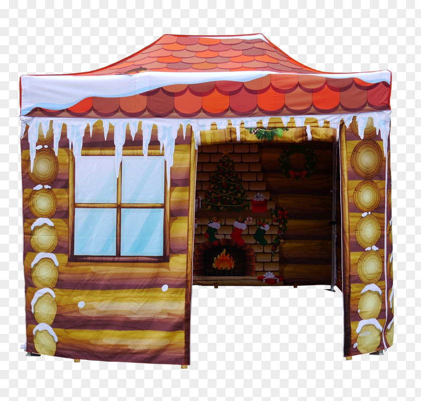 Double Sided Flyer Santa Claus Gazebo Christmas Day Tent Santa's Workshop PNG