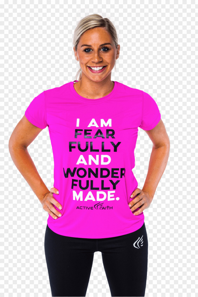 Gym Wear T-shirt Shoulder Sleeve Top Pink M PNG