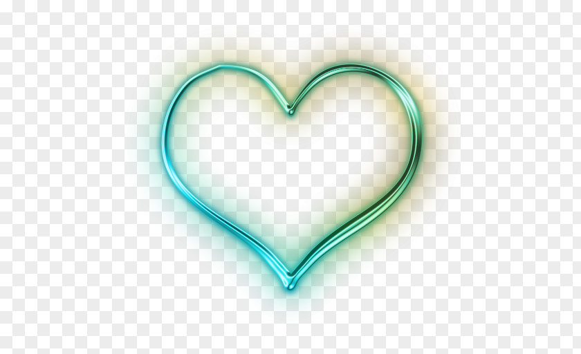 Glowing Heart-shaped Neon Heart Light PNG