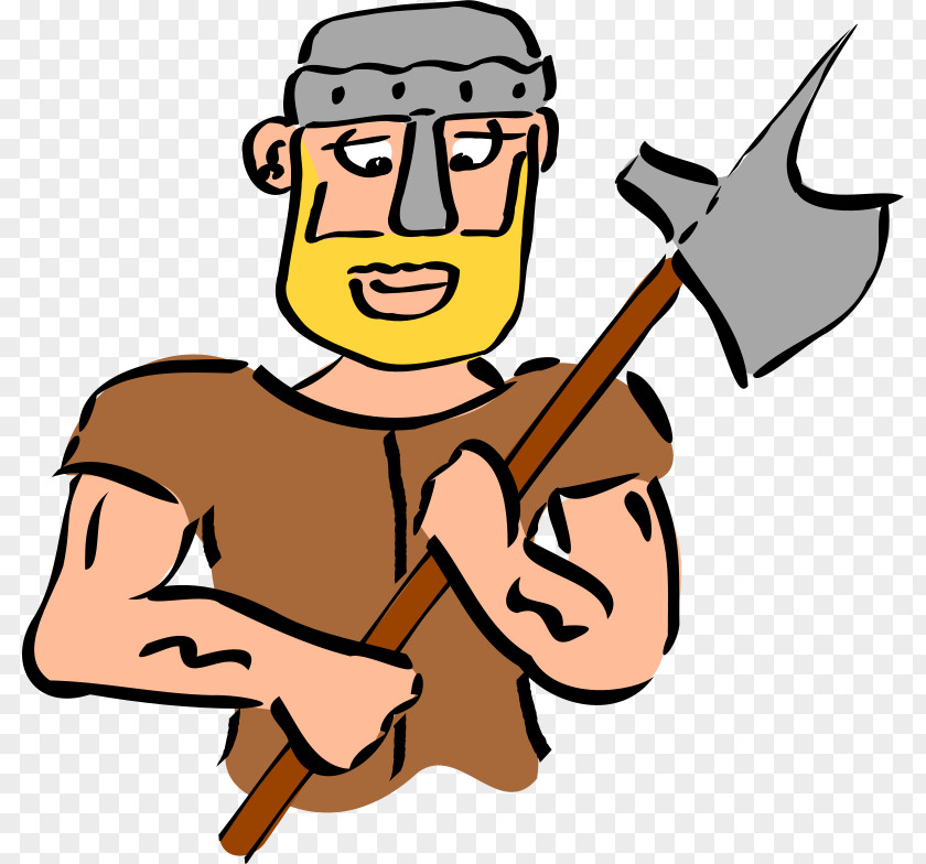 Cartoon Take An Ax Yellow Beard Man Soldier Free Content Clip Art PNG