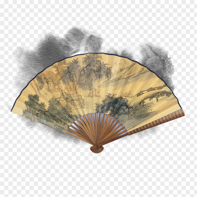 Chinese Style Antique Fan Budaya Tionghoa Chinoiserie PNG