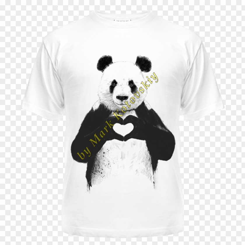 Panda Printmaking All You Need Is Love Canvas Print Poster Art PNG