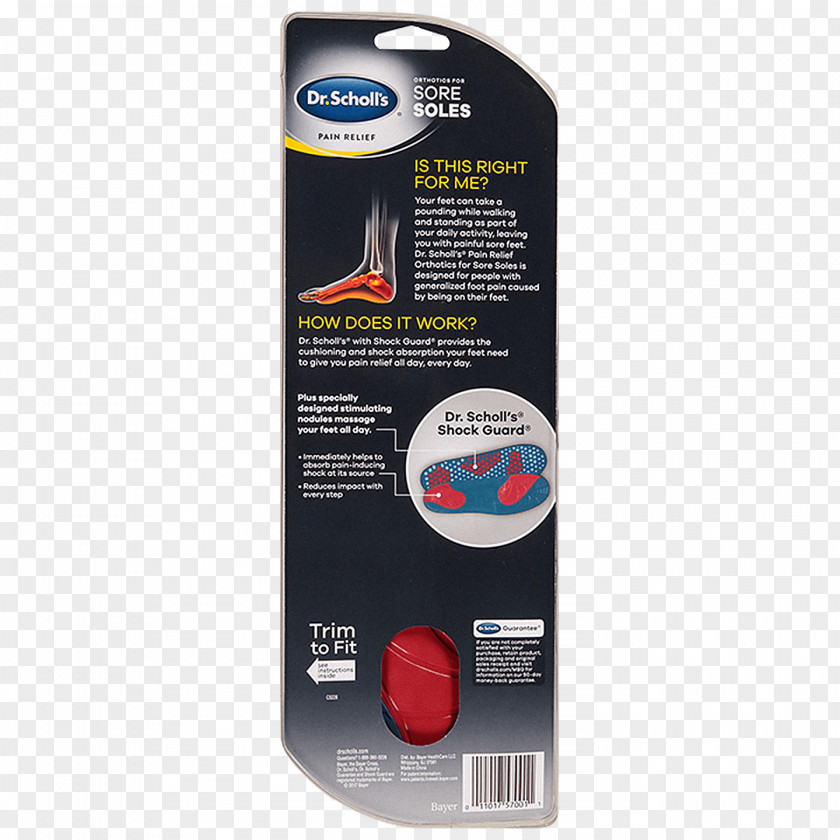 Sore Foot Shoe Insert Back Pain Dr. Scholl's Orthotics Size PNG