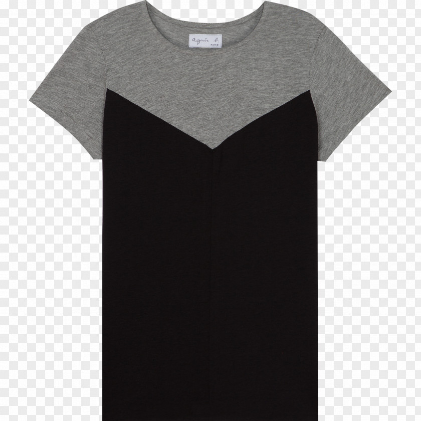 T-shirt Neck Angle Black M PNG