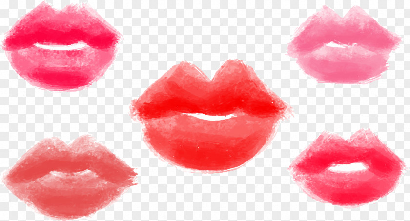 Vector Watercolor Paints Lips Creative Painting Lip PNG