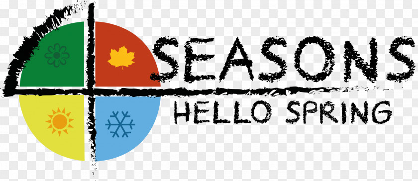 Hello Spring Logo Banner Brand Line PNG