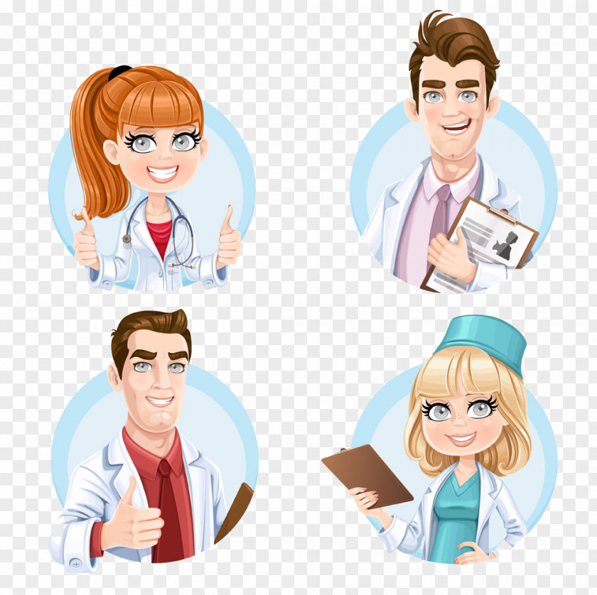 Vertical Thumb Male Doctor Buckle Clip Free HD Cartoon Physician Royalty-free Illustration PNG