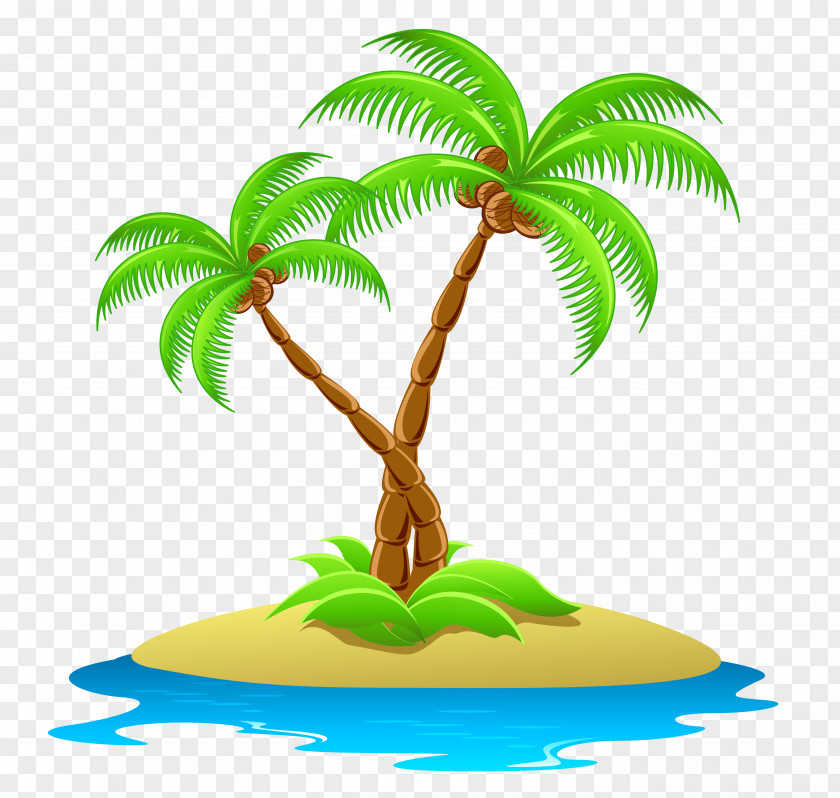 Island With Palm Trees Transparent Clipart Coconut Arecaceae Royalty-free Clip Art PNG