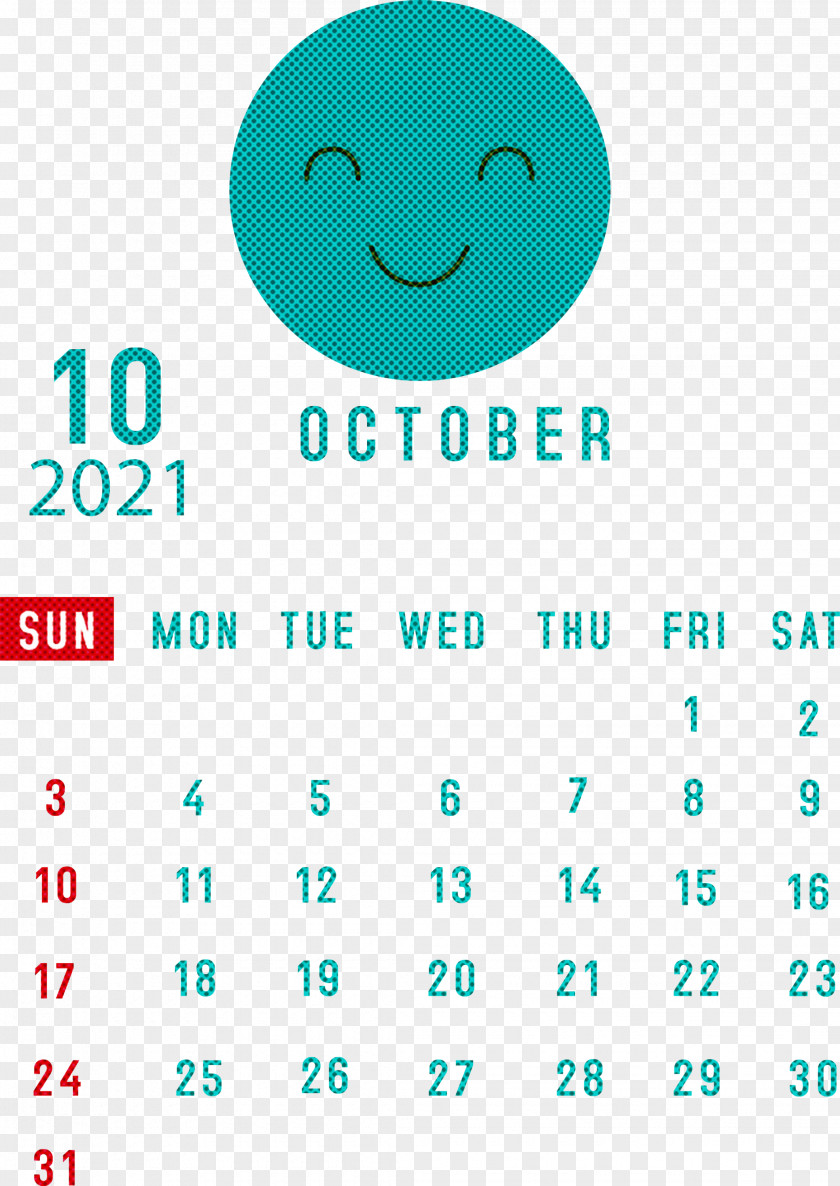 October 2021 Printable Calendar PNG