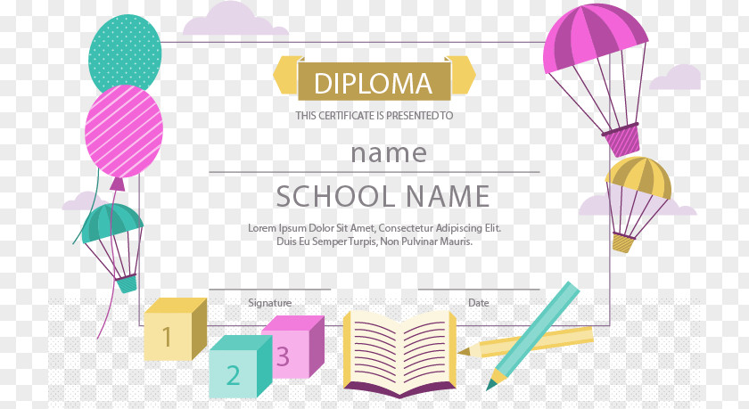 School Diploma Academic Certificate Graphic Design PNG