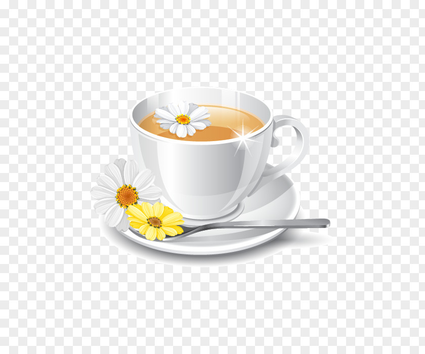 Vector Chrysanthemum Cup Coffee Flowering Tea Appetite PNG