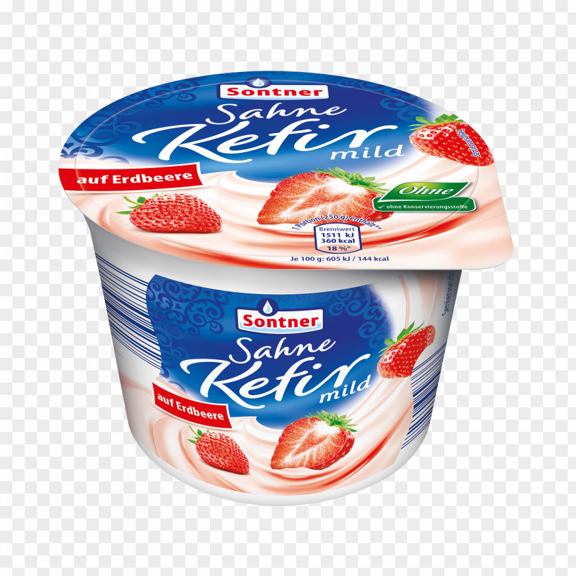 Strawberry Crème Fraîche Kefir Cream Yoghurt Food PNG