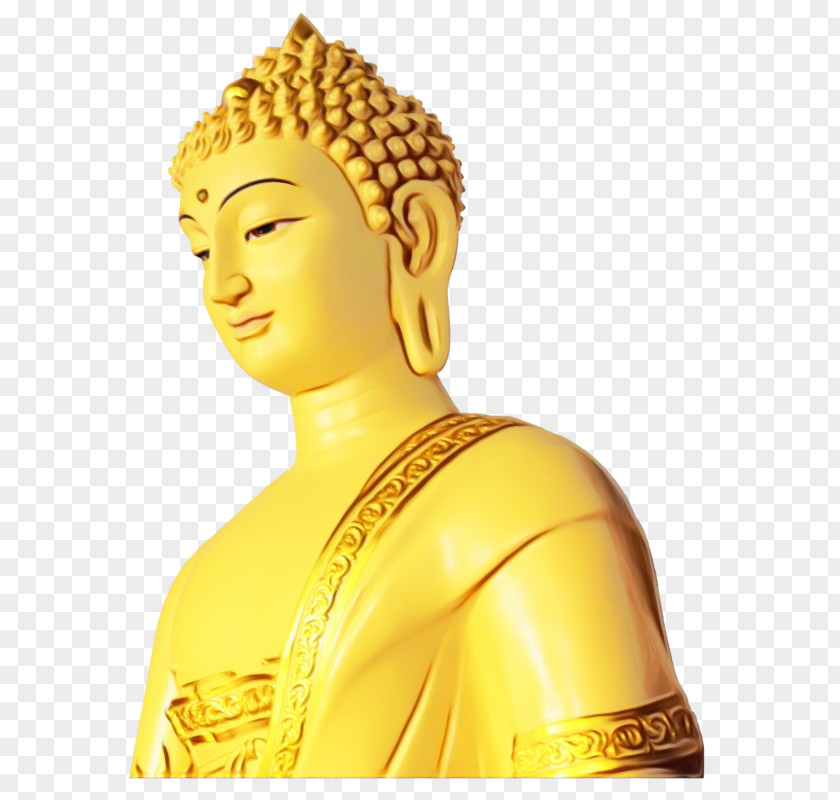 Sculpture Yellow Buddha Cartoon PNG