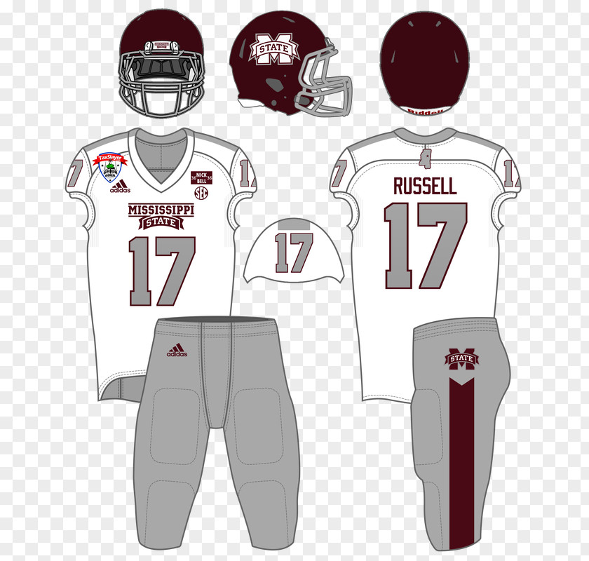 T-shirt Jersey Mississippi State Bulldogs Football University Uniform PNG