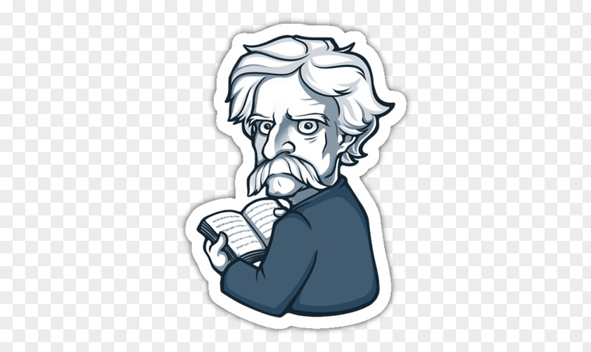 Mark Twain's Letters From Hawaii Telegram Sticker Cartoon Clip Art PNG