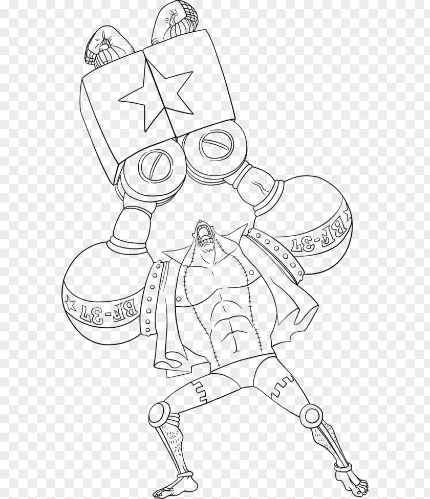One Piece Franky Line Art Tony Chopper Drawing Black And White PNG