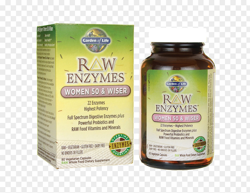 Womens Health Dietary Supplement Garden Of Life RAW Enzymes Women Food Digestive Enzyme PNG