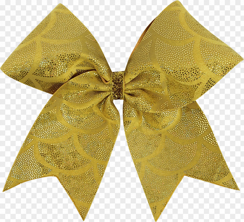 Yellow Ribbon Gold Paper PNG