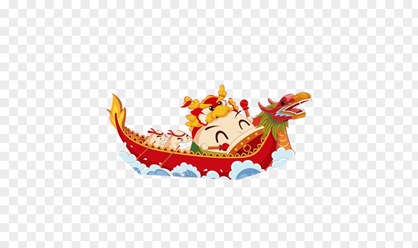 Cartoon Hand Painted Dragon Boat Zongzi Festival Clip Art PNG