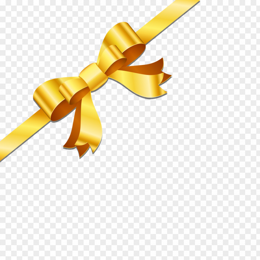 Yellow Bowknot Gold PNG