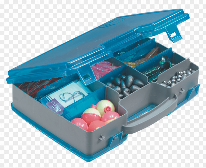 Double Sided Opening Fishing Tackle Box Angling Bait PNG