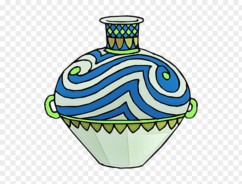 Green Ceramic Vase Pottery Pattern PNG
