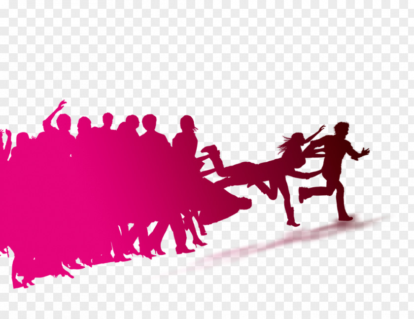 People Running Silhouette Download PNG