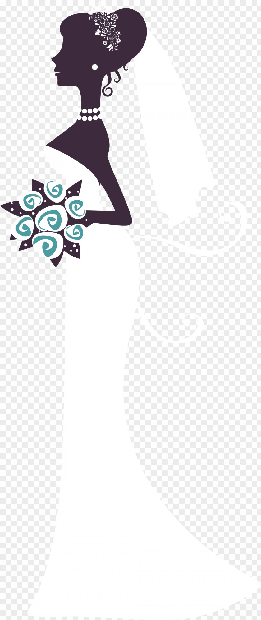 Purple Cartoon Bride Graphic Design Illustration PNG