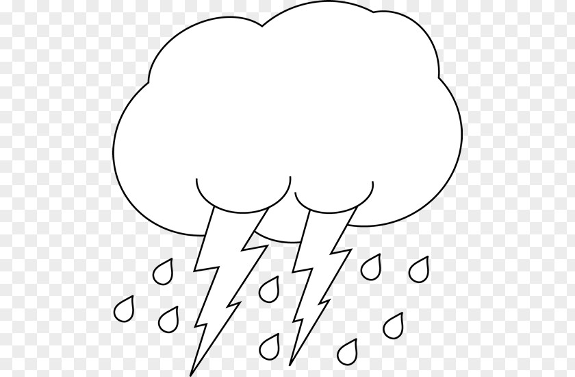 Rain Cloud Clipart Coloring Book Sky Boy Lightning PNG