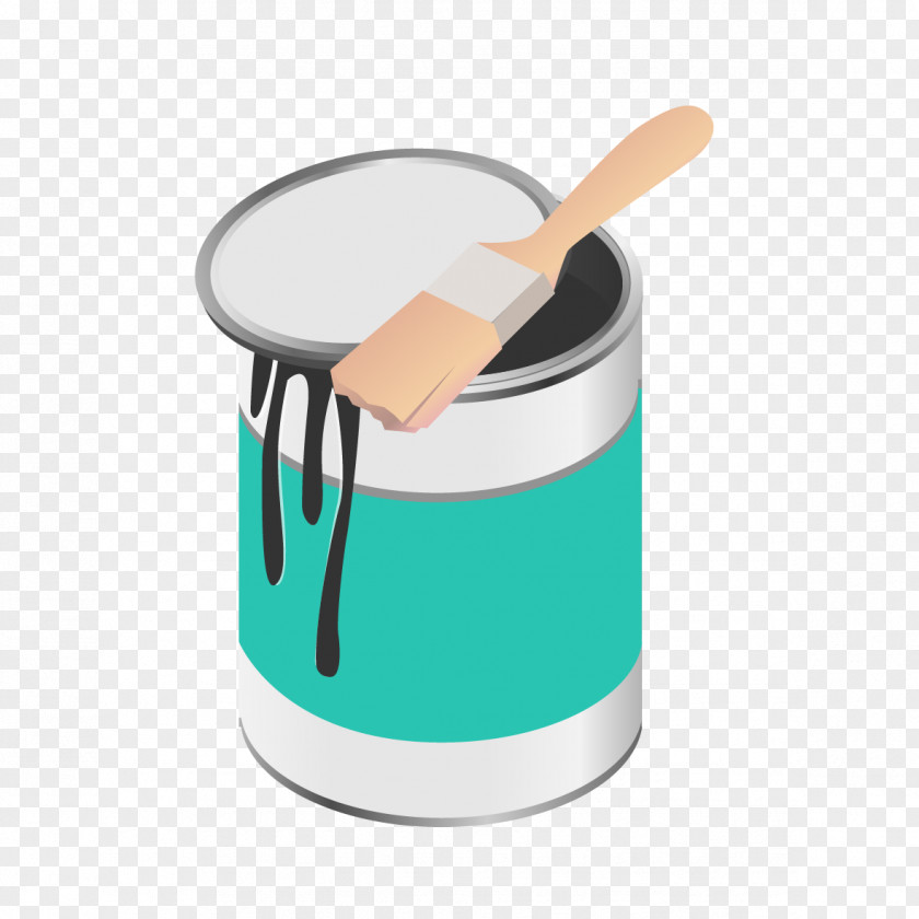 Vector Paint Bucket And Brush Painting Illustration PNG