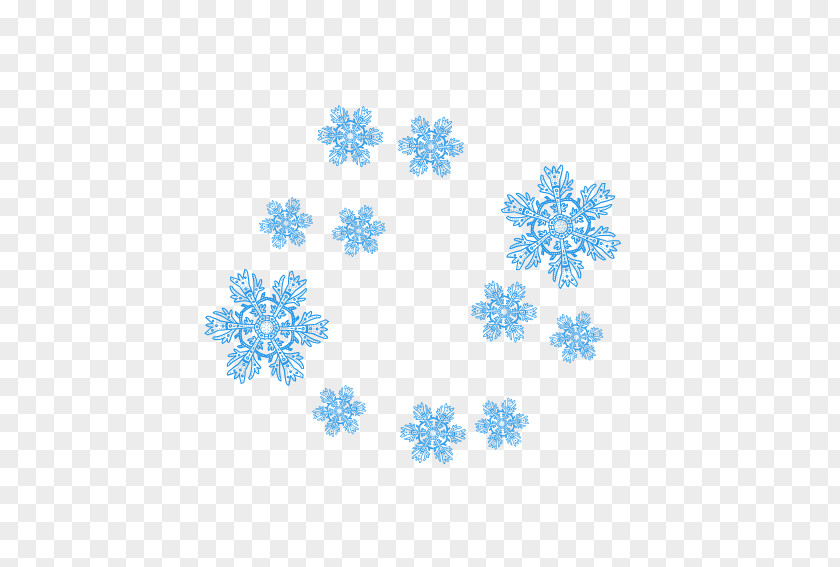 Blue Snowflakes Symmetry Pattern PNG